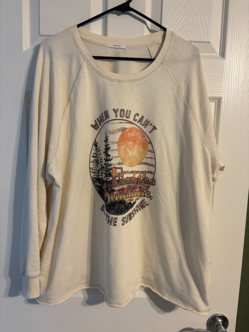Maurices Cream Graphic Sweatshirt with Sunset Print